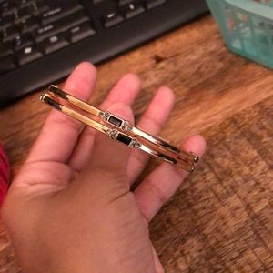 *New* Gold w/ black stones bracelet (2 piece set)